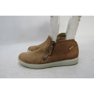 Ecco Womens Size 38 EUR Brown Suede Ankle Zip Fashion Boots Bootie